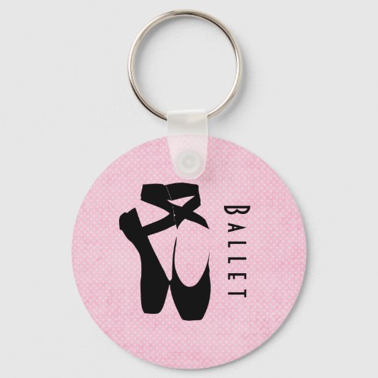 Porte-clés Chaussures de Ballet Noir En Pointe (Recto)