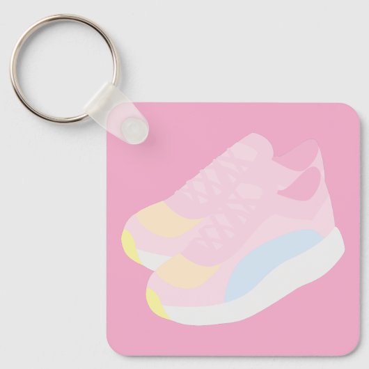 Porte-clés Chaussures de course roses (Recto)