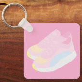 Porte-clés Chaussures de course roses (Recto)