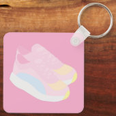 Porte-clés Chaussures de course roses (Verso)