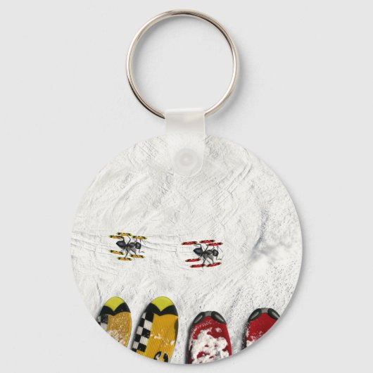 Porte-clés Chaussures De Ski, Passant Par (Recto)