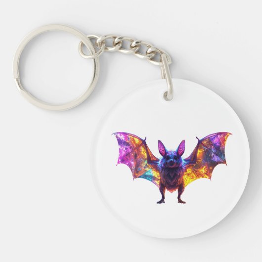 Porte-clés Chauve-souris colorée d'Halloween (Devant)