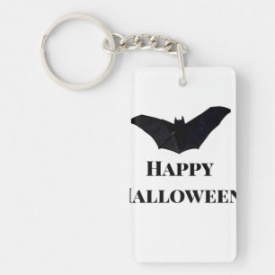 Porte-clés Chauve-souris noire joyeux Halloween ajouter nom t