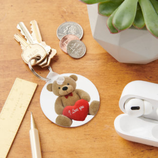 Porte-clés Chaveiro com detalhes de urso de eu te amo