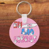 Porte-clés Chaveiro Eu amo Libras (Recto)