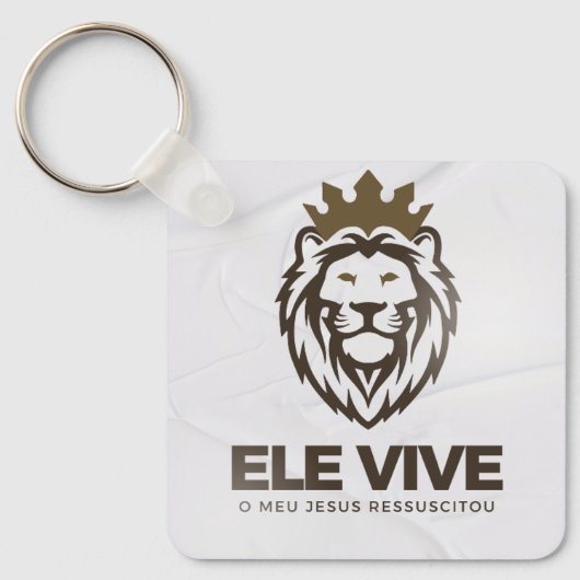 Porte-clés Chaveiro personalizado Ele Vive (frente e verso) (Recto)