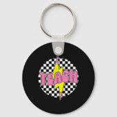 Porte-clés Checkered Teach Pencil Lightning Bolt Back To Scho (Recto)