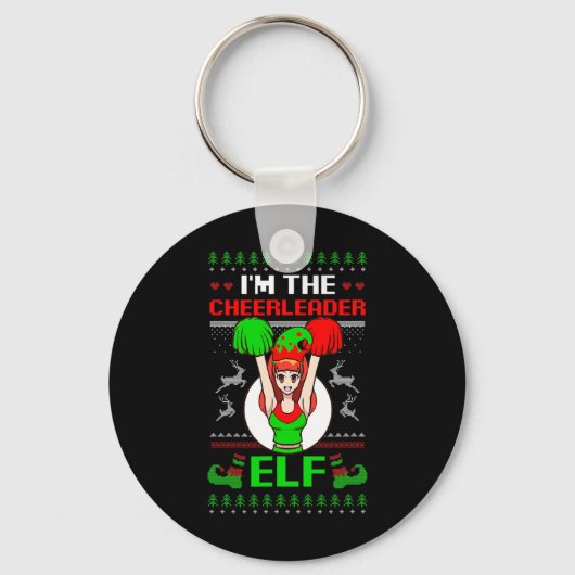 Porte-clés Cheerleader Elf Design Christmas Cheerleading  (Recto)