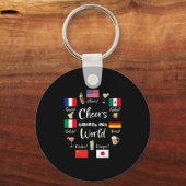Porte-clés Cheers Around The World Vacation Drinking Funny Dr (Recto)