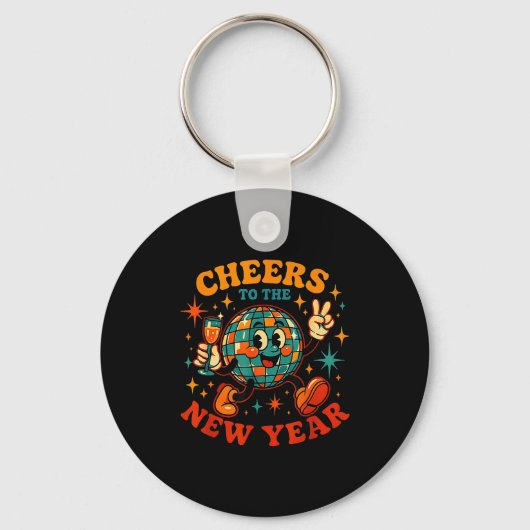 Porte-clés Cheers To The New Year 2026 Retro Party Gift  (Recto)