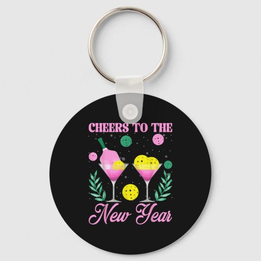 Porte-clés Cheers To The New Year Champagne Gl & Ckleball (Recto)
