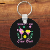 Porte-clés Cheers To The New Year Champagne Gl & Ckleball (Recto)