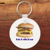 Porte-clés cheeseburger - Je suis délicieux (Recto)