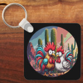 Porte-clés "Cheesy Chicken Desert Adventure" Aluminum  (Recto)