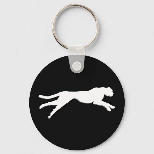 Porte-clés Cheetah d'art graphique blanc (Recto)