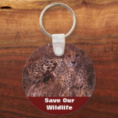 Porte-clés Cheetah Stare Sauvez notre Porte - clé de la faune (Recto)