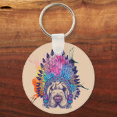 Porte-clés Chef amérindien de Sharpei (Recto)