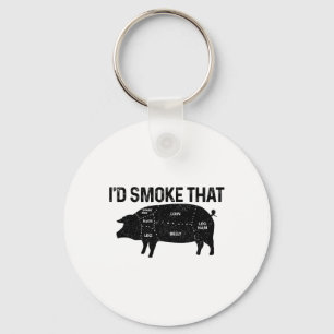 Porte-clés Chef Butcher Bbq Je fumerais ce porc porc drôle gr