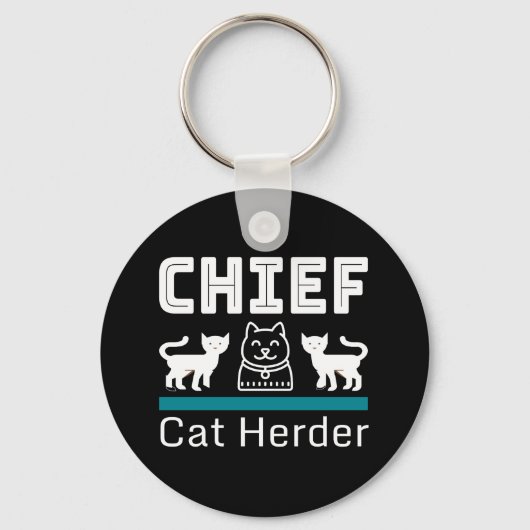 Porte-clés Chef Cat Herder Funny (Recto)