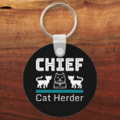 Porte-clés Chef Cat Herder Funny (Recto)