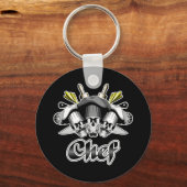 Porte-clés Chef Crâne et outils du commerce (Recto)