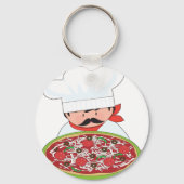 Porte-clés Chef et pizza (Recto)