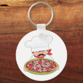 Porte-clés Chef et pizza (Recto)
