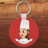 Porte-clés Chef fille personnalisée (Recto)