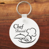 Porte-clés Chef illustré personnalisé (Recto)
