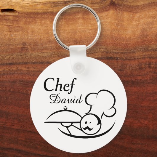 Porte-clés Chef illustré personnalisé (Recto)