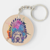 Porte-clés Chef indien indigène de Sharpei (Dos)