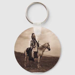 Porte-clés Chef indien vintage de guerre