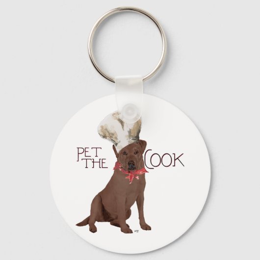 Porte-clés Chef Labrador Retriever Chocolat (Recto)
