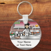 Porte-clés Chef, pas de casquette - Dessin féminin par Printe (Recto)