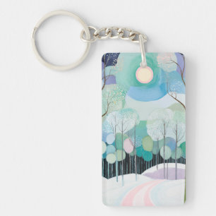 Porte-clés Chemin sous la lune pastel