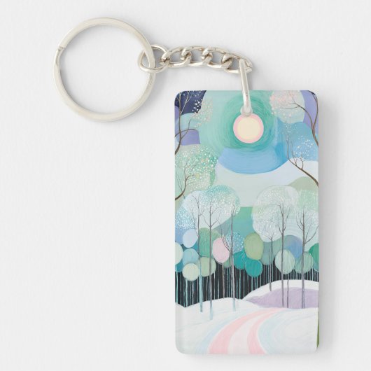 Porte-clés Chemin sous la lune pastel (Devant)