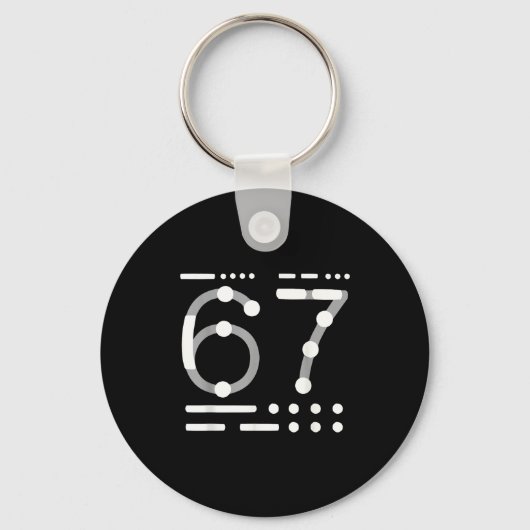 Porte-clés Chemise 67, Code Morse 67 Kid Mème Six Sept Graphi (Recto)