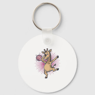 Porte-clés Chemise à gravure vintage Boule disco Girafe dansa