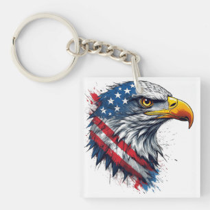 Porte-clés Chemise aigle du 4 juillet – Conception patriotiqu