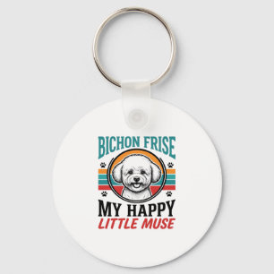 Porte-clés Chemise Bichon Frise Esprit Vintage Chien Art_1