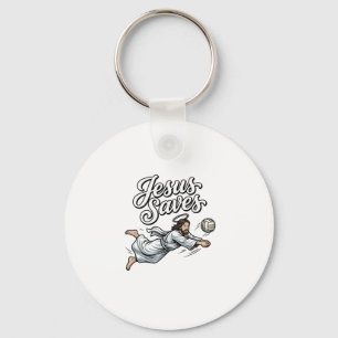 Porte-clés Chemise chrétienne vintage Jésus sauve volley-ball