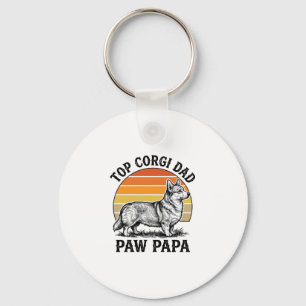 Porte-clés Chemise Corgi Papa Vintage Sunset Chien Papa Cadea