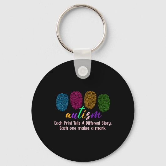 Porte-clés Chemise d'autisme d'empreinte digitale1  (Recto)