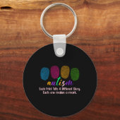 Porte-clés Chemise d'autisme d'empreinte digitale1  (Recto)