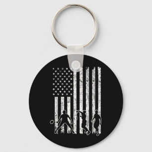Porte-clés Chemise de badminton à drapeau américain pour homm