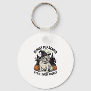 Porte-clés Chemise de Bulldog Halloween Chien Sorcière Mignon