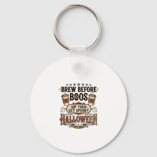 Porte-clés Chemise de café Halloween Brasser avant les fantôm