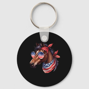 Porte-clés Chemise de cheval du 4 juillet femmes filles cheva