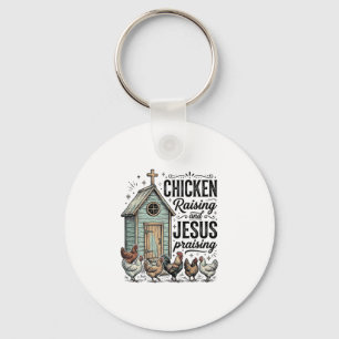 Porte-clés Chemise de ferme vintage louant Jésus et élevant d