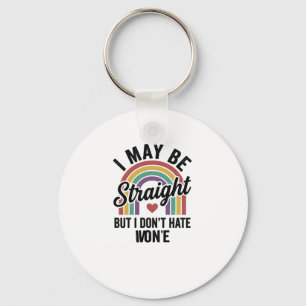 Porte-clés Chemise de fierté arc-en-ciel Straight But Kind vi